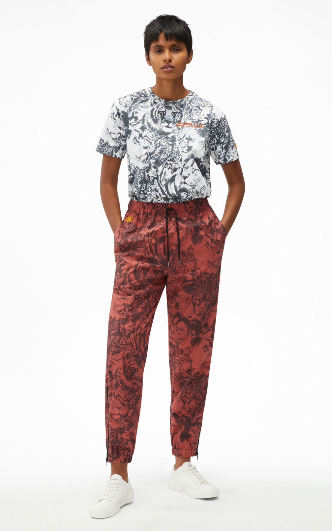 Jogging Kenzo Homme Wildtigers Rose Foncé WCJHT-5912